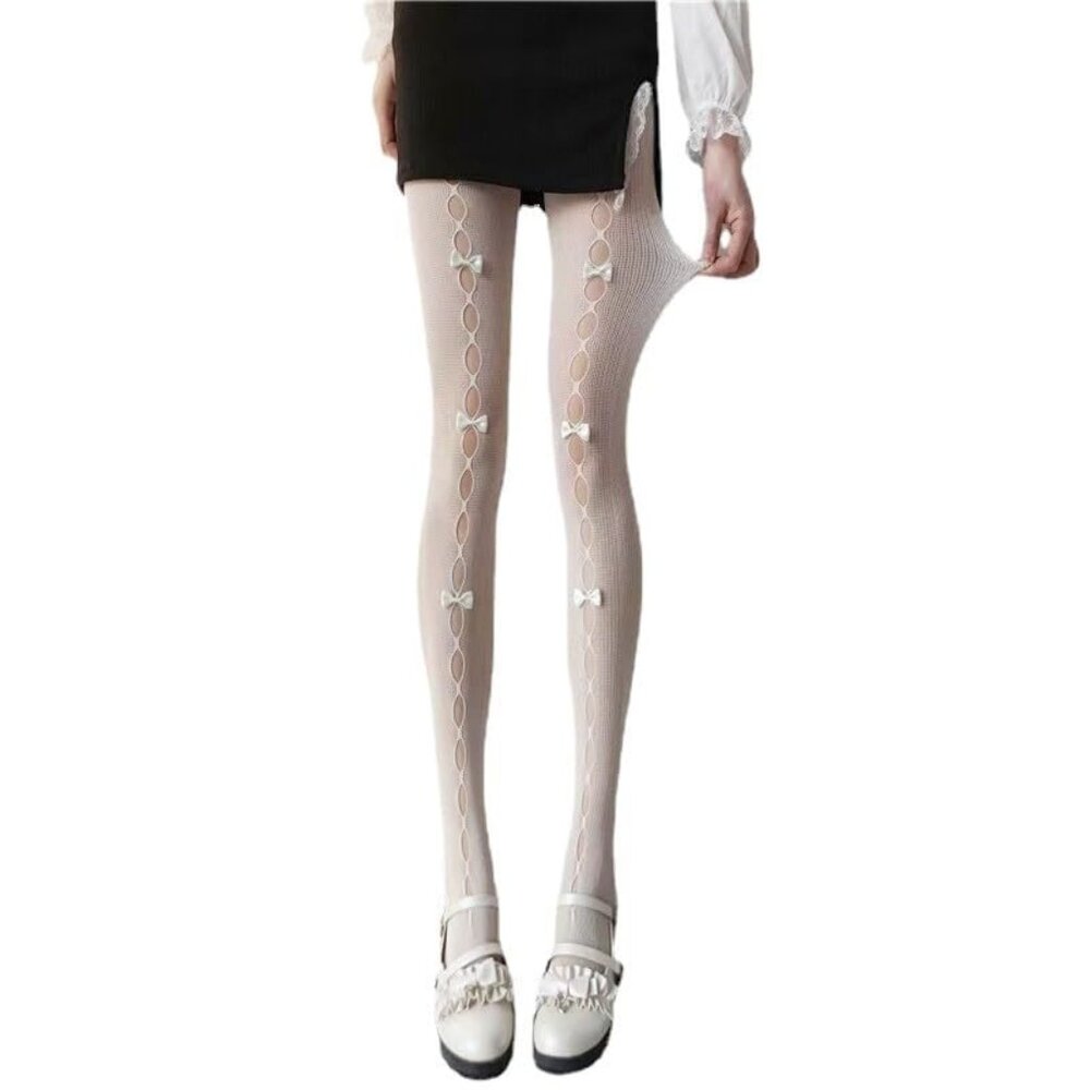 Cute White Stockings‎ with Bows